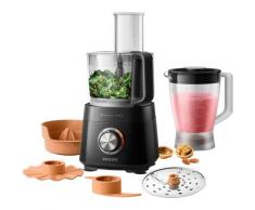 Philips Küchenmaschine HR7510/10, Viva Collection, 800 W, 2,1 l Schüssel, 29 Funktionen, 2-in-1 Schneidescheibe, Zitruspressenaufsatz