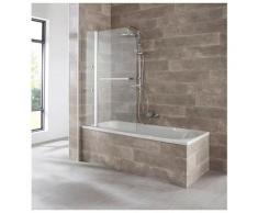 welltime Badewannenaufsatz »Girona«, Einscheibensicherheitsglas, (2 tlg), mit verchromtem Handtuchhalter und Glasablagen