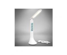 B.K.Licht LED Tischleuchte, LED Schreibtisch-Leuchte Display Tischlampe Büro Thermometer Touch dimmbar weiß
