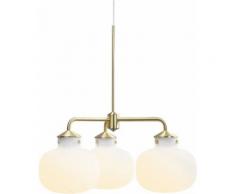 design for the people Hängeleuchte »RAITO«, Opal Glas, Messing Applikationen