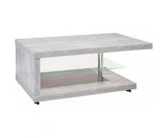 PRO Line Couchtisch, aus Holz, mit Ablageboden aus Glas, mit Rollen, rechteckig