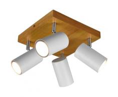 TRIO Leuchten Deckenstrahler »Marley, Deckenspot«, mit Holz Baldachin, Strahler dreh- und schwenkbar, GU10 Leuchtmittel frei wählbar
