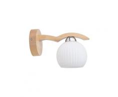SPOT Light Wandleuchte »Vasa«, Naturprodukt aus Massivholz, Hochwertiger Schirm aus Glas