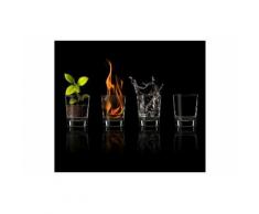 Wall-Art Herd-Abdeckplatte »Herdabdeckplatte Four Elements«, Glas, (Set, 2 tlg)