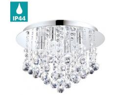 EGLO LED Deckenleuchte »ALMONTE«, chrom / Ø35 x H23 cm / inkl. 4 x G9 (je 2,5W) / spritzwassergeschützt
