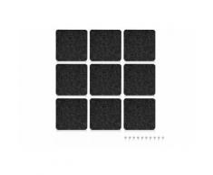 Navaris Pinnwand, Filz Memoboards Set quadratisch - 9x Filzboard 17,7x17,7cm mit Stecknadeln und Klebeband - für Küche und Büro