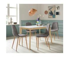Homexperts Essgruppe »Kaitlin Tischgruppe«, (Set, 5-tlg., bestehend aus Esstisch »Kailtin« Breite 120 cm und 4 Stühlen Bezug in Cord)