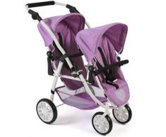 CHIC2000 Puppen-Zwillingsbuggy »Tandem-Puppen-Buggy Vario, Flieder«, mit schwenkbaren Vorderrädern