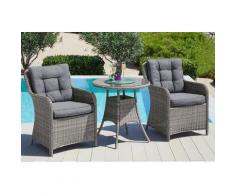 KONIFERA Balkonset »Menorca«, (7-tlg), 2 Sessel, Tisch Ø 70 cm, Polyrattan