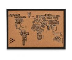 Zeller Present Pinnwand »World Letters«, rechteckig, aus Kork, Motiv Weltkarte