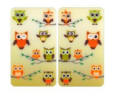 WENKO Herd-Abdeckplatte »Universal Eulenversammlung«, Glas, Kunststoff, (Set, 2 tlg)
