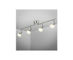 B.K.Licht LED Deckenspot »BK_DS1024 Schwenkbare Deckenlampe, Matt-Nickel, drehbare Spotlampe«, Schienensystem, 3.000K warmweiße Lichtfarbe, inkl. 4x GU10-Leuchtmittel, 60,5x10,5 cm