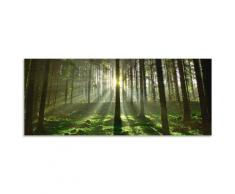 Artland Küchenrückwand »Wald im Gegenlicht«, (1-tlg), selbstklebend in vielen Größen - Spritzschutz Küche hinter Herd u. Spüle als Wandschutz vor Fett, Wasser u. Schmutz - Rückwand, Wandverkleidung aus Alu