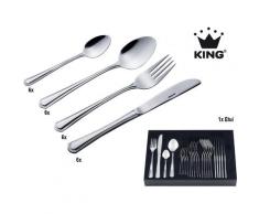 KING Besteck-Set »Düsseldorf«, pflegeleichter Edelstahl 18/0 in zeitlosem Design, mit Besteck-Etui, 25 Teile für 6 Personen