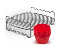 Philips Grillrost »+ Muffincups, HD9904/01 Party-Kit«, Edelstahl, Silikon, passend für Airfryer HD921x, HD922x, HD962x, HD964x, HD974x