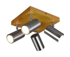 TRIO Leuchten Deckenstrahler »Marley, Deckenspot«, mit Holz Baldachin, Strahler dreh- und schwenkbar, GU10 Leuchtmittel frei wählbar