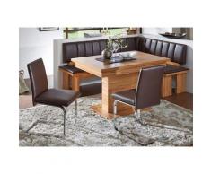 SCHÖSSWENDER Eckbankgruppe »Falco«, (Set, 4-tlg), Eckbank umstellbar, Säulentisch mit Schiebeplattenfunktion 120(160) cm