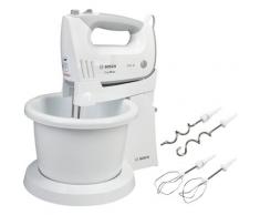 BOSCH Handmixer ErgoMixx MFQ36460, 450 W, Handrührgerät, 2 Rührbesen, 2 Edelstahl-Knethaken, Rührschüssel plus Halterung, weiß