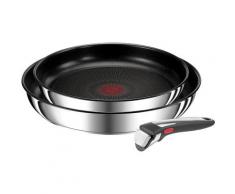 Tefal Pfannen-Set »Ingenio Preference On«, Edelstahl (Set, 3-tlg), Antihaft, abnehmbarer Griff, Thermo-Signal, alle Herdarten, Induktion