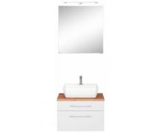 HELD MÖBEL Badmöbel-Set »Davos«, (2-St), Spiegelschrank Breite 60 cm, mit rechteckigem Waschbecken