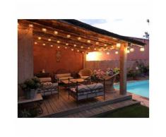 SPOT Light Gartenleuchte »Easy Connect«, Marke: CALI, Girlande 12M/24L (Spezielle lineare Struktur), 24x G45/E27- LED-Filament 1W 3000K, 24x Lampenschirm (S), Rattan ball diam 12 cm, Naturfasern