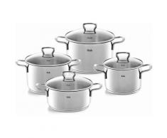 Fissler Topf-Set »las vegas«, Edelstahl 18/10, (Set, 8-tlg), Induktionsgeeignet, Töpfe mit Glasdeckel, backofen-geeignet,Mess-Skala