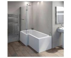 HOME DELUXE Eckwanne »Elara«, (4-tlg), Duschabtrennung mit Hebe- und Senkfunktion
