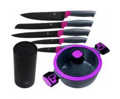 KING Kochtopf »Carbon Optic«, Aluminiumguss, (Set, 7-tlg), Induktion, inkl. Messerblock mit 5 Messern