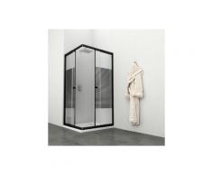 welltime Eckdusche »Trento Black«, BxT: 90x90 cm, Sicherheitsglas, variabler Verstellbereich