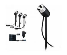 Paulmann LED Gartenstrahler »Outdoor Plug&Shine Starterset Spot Pike«, 3000K 24V Anthrazit