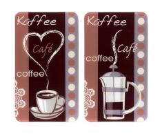 WENKO Herd-Abdeckplatte »Kaffeeduft«, Glas, (Set, 2 tlg), Spezialfüße