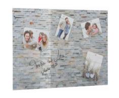 Home affaire Magnettafel »Stone Wall«, Memoboard, aus Glas, Stein Motiv