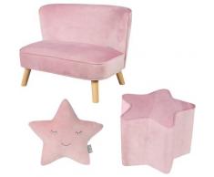 roba® Kindersitzgruppe »Lil Sofa«, (Set, 3-tlg), bestehend aus Kindersofa, Kinderhocker und Dekokissen in Sternform