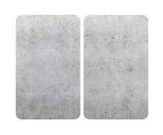 WENKO Herd-Abdeckplatte »Beton«, Glas, (Set, 2 tlg), für alle Herdarten, 52x30 cm