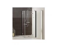 Dusbad Eckdusche »Dusbad Vital 1«, BxT: 90x105 cm, Einscheibensicherheitsglas, 2-tlg., Black Edition, Drehtür mit Festteil