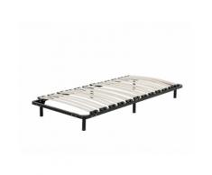 Lattenrahmen Pappelholz Metall 90 x 200 cm 24 Federleisten freistehend für Einzelbett Kinderzimmer
