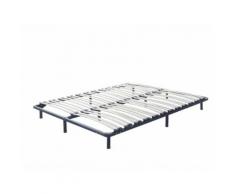 Lattenrahmen Pappelholz Metall 160 x 200 cm 48 Federleisten freistehend für Doppelbett