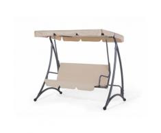 Hollywoodschaukel beige Stahl Sonnendach verstellbar Kissen Outdoor Terrasse