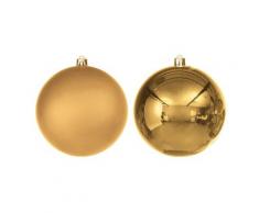 Weihnachtskugeln aus Kunststoff, gold, 10 cm Ø, 4 Stück