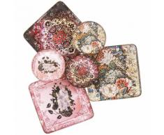 Mosaik-Fliesen floral, 4,8 x 4,8 cm und 3 cm Ø, 6 Stück