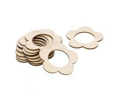 Serviettenringe Blume aus Holz, 6,5 cm Ø, 12 Stück