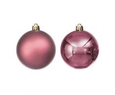 Weihnachtskugeln aus Kunststoff, rosa, 10 cm Ø