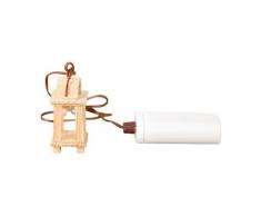 Batteriebetriebene Lampe aus Holz, 2,5 x 2,5 x 5,5 cm