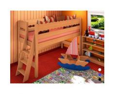 Spielbett Midibett Molly L2, Dahlhaus, Buche natur, weiß, schwarz, blau, nussbaum
