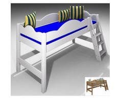 Spielbett Tim Wolke, Dahlhaus Kiefer natur, weiß, blau, schwarz, gelaugt
