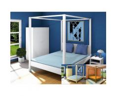 Massivholz Himmelbett Elsa Dahlhaus Kiefer weiß, natur, blau, schwarz, gelaugt