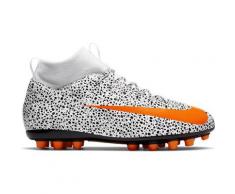 NIKE Fußball - Schuhe Kinder - Kunstrasen Jr Mercurial Superfly VII Safari Academy CR7 AG Kids, Größe 1,5Y in WHITE/TOTAL ORANGE-BLACK