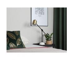 Büroleuchte Schwarz und Gold Marmor Metallgestell mit Schirm verstellbar Kabel mit Schalter Industrie Look