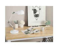 Büroleuchte Weiß Metall 61 cm Arm und Schirm verstellbar Kabel mit Schalter Industrie Look