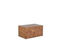Couchtisch Braun 60 x 100 cm Teakholz Teakholzstücken Mosaik Geölt Rechteckig Modern